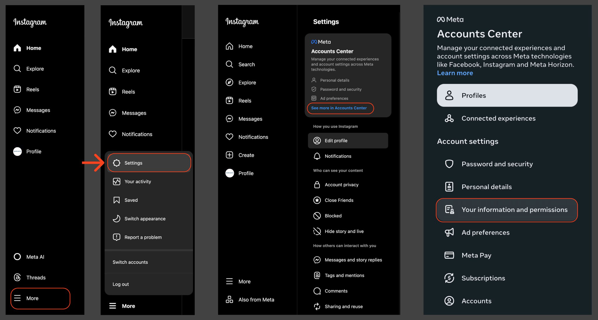 Instagram website steps
